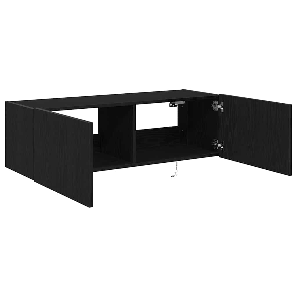 TV Wall Cabinet Black oak 100 x 35 x 31 cm Engineered wood